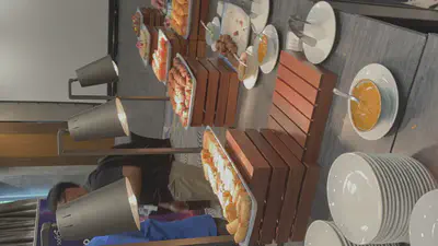 Some food I took a picture of, to let my friend know he should abandon his post and come down to eat for a bit.