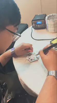 I asked someone to help me take a video of me attempting to solder haha~